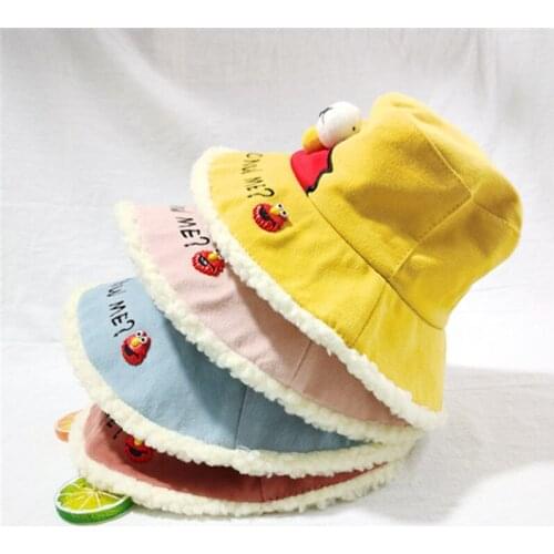 Childrens bucket hat autumn and winter boys and girls hat winter new warm Cute Korean style trendy child baby child bucket hat