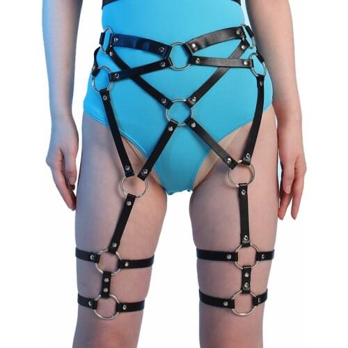 Body Harness Fashion Leg Garter Belts Gothic Punk Body Bondage Cage Waist Belt Women Sexy Harajuku Leather Suspenders Belts