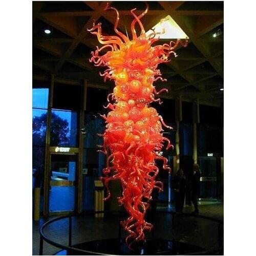 Chrismas Hotel Big Hand Blown Glass Chandelier Lighting Bubble Glass Pipes