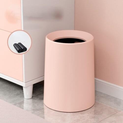 Pink Modern Trash Can Plastic Europe Standing Eco-Friendly Trash Bin Bedroom Cute Rangement Cuisine Storage Containers BD50WB
