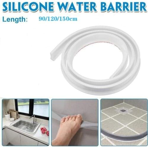 Collapsible Threshold Water Dam -Bathroom Water Stopper Flood Shower Barrier Dry And Wet Separation Collapsible Shower Threshold