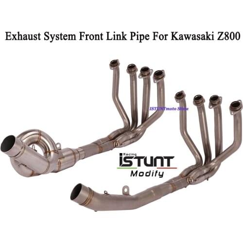 Slip On For Kawasaki Z800 Motorcycle Exhaust Full System Escape Modified Front Middle Link Pipe Connector without DB Killer
