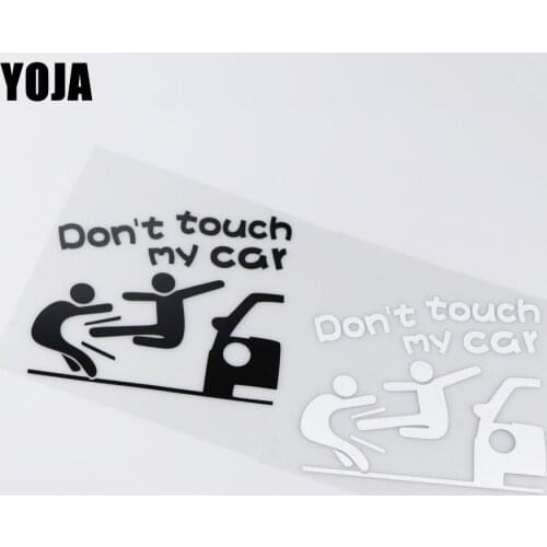 YOJA 14.6X14.9CM Funny Cartoon Car Sticker Vinyl Decal Decor Don't touch my car ZT2-0149