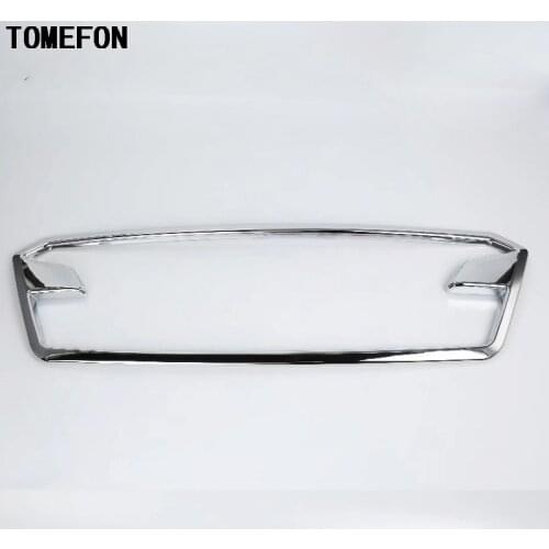 TOMEFON ABS Chrome For Subaru Crosstrek SUV 2017 2018 Front Grill Gille Replacement Cover Sticker Center Car Exterior Styling