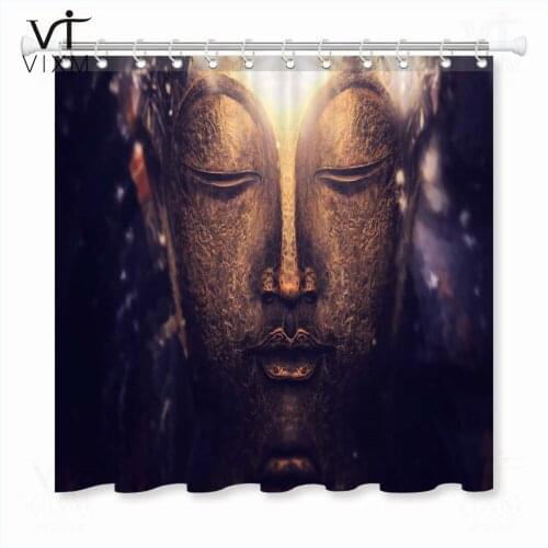 Vintage Retro Buddha statue Bathroom Fabric Shower Curtain Liner Waterproof Polyester Curtain Accessory Sets For Home Decor