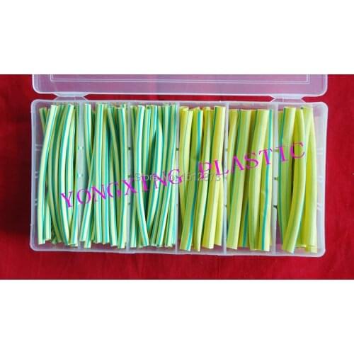90pcs/box 3.0/4.0/5.0mm high quality yellow-green heat shrink tubing shrink ration 2:1 for wire cable
