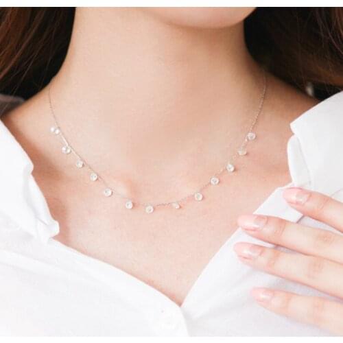 Boho Silver Color Crystal Beads Necklaces Pendants Statement Necklace For Women Wedding 2019