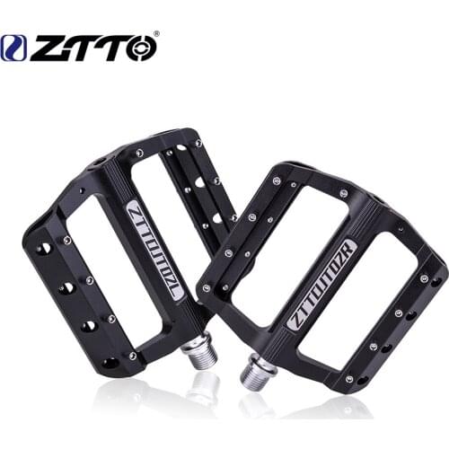 ZTTO MTB Bearings CNC Anti slip Pedal Aluminum Alloy Bike flat Pedal Road Gravel bike lightweight 9 pins pedal for XC AM JT02