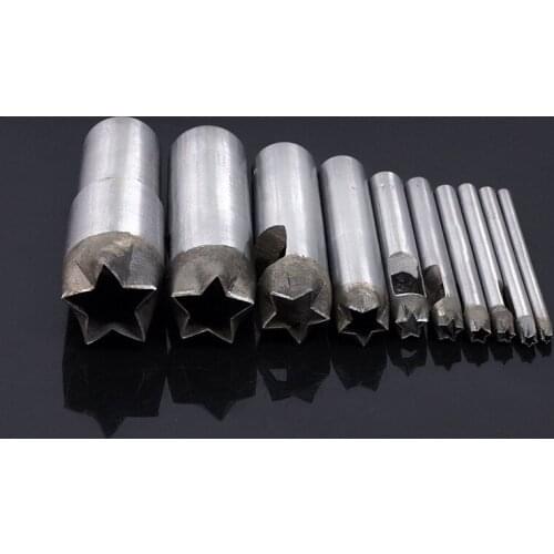 1-5-6Pcs Pentagram-shape NEW Leather Hole Leathercraft Drilling Belt Punching Tool Steel Hollow Plastic Wood Craft Professional