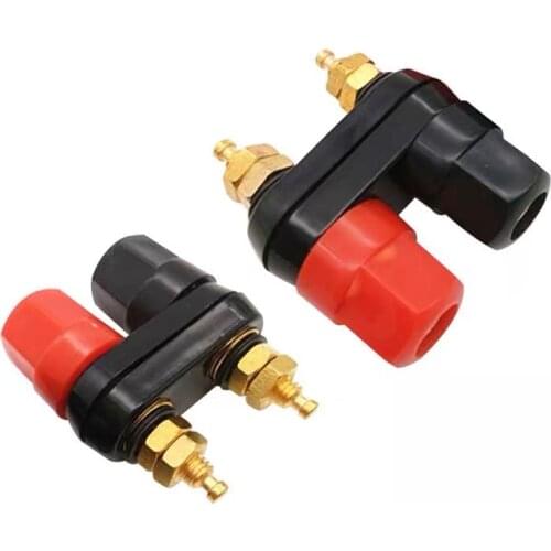 1pc Selling Quality Banana plugs Couple Terminals Red Black Connector Amplifier Terminal Binding Post Banana Speaker Plug Jack