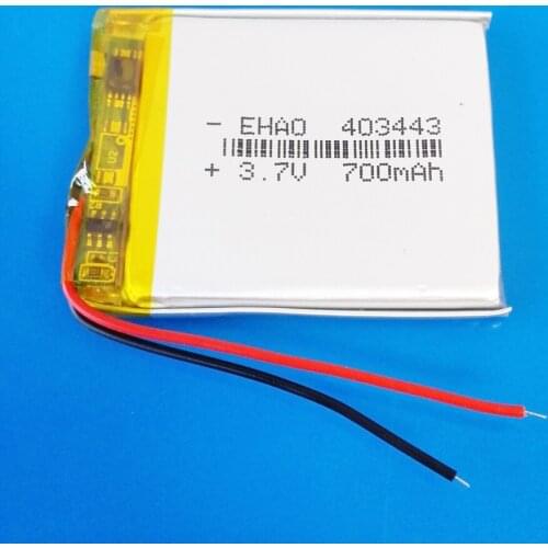 3.7V 700mAh 403443 lipo polymer lithium rechargeable battery for MP3 GPS navigator DVD recorder headset e-book camera