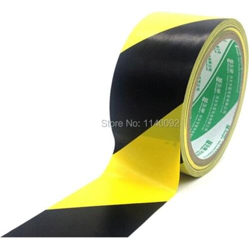 Free shipping yellow black adhesive tape 4.8 cm width, 20 yards a lot/warning tape/carton sealing tape/packing ribbon/PVC tape