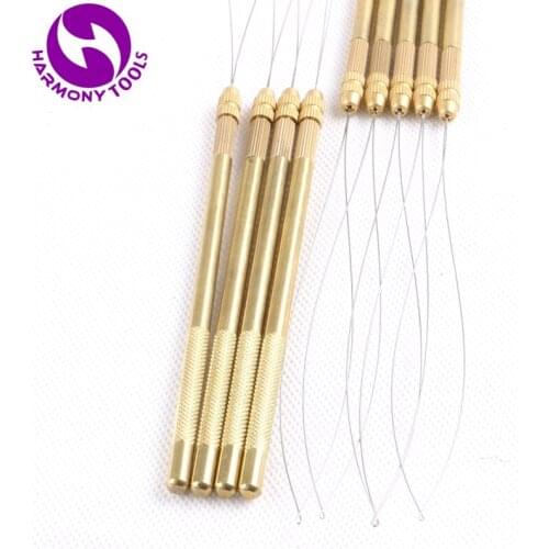 XUCHANG HARMONY 1 Piece Copper Handle Ventilating Needles Loop Threader For Micro Beads Hair Extension Tools