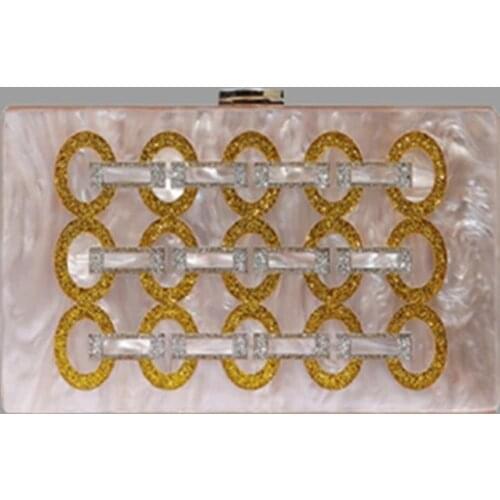 Champagne acrylic Box Clutches girls messenger bags in shoulder bag mini Womens Cross-body Bags designer tote female handbag