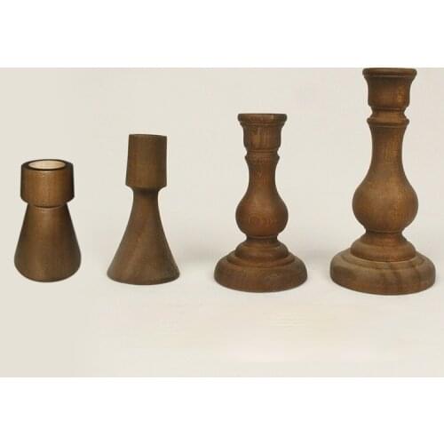 Imitation Copper Wooden Candle Holder Wooden Crafts Dining Table/Church Candle Holder Decoration home accessories