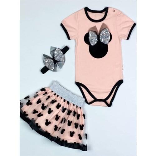 Baby girl Pink Skirted The zibin 3'lü suit