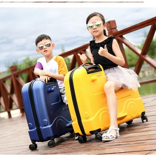 Can ride can sit Designer luggage bag 20/24 inch carry on luggage suitcase 3D Cartoon Kids luggage Waterproof Travel suitcases
