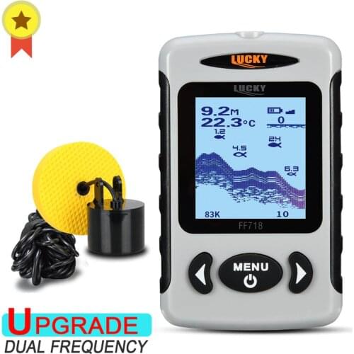 LUCKY FF718D-Ice 2.2inch LCD Portable Fish Finder 200KHz/83KHz Dual Sonar Frequency 100M Detector for Ice Fishing Tackle