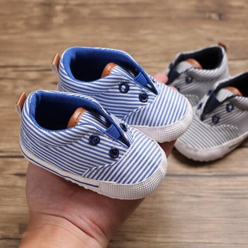 Baby Boy Classic Casual Baby Shoes Toddler Newborn Canvas Stripe Baby Girls Autumn Sport First Walkers Sneakers Shoes 0-18M
