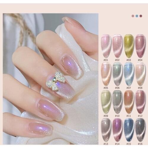 Nail Polish Glue 2021 New Fashion Color Variety Aurora Wide Cat Eye Nail Art Decoration Nail Tools
