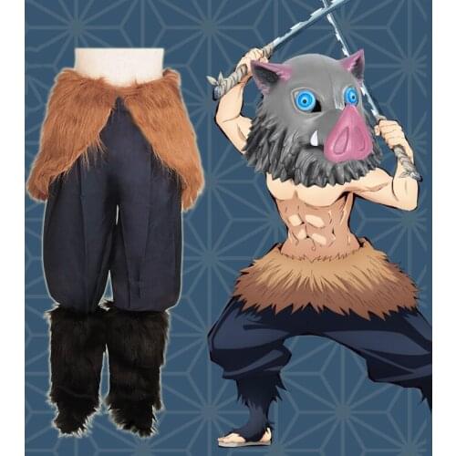 Anime Comic Demon Slayer Kimetsu No Yaiba Cosplay Costumes Hashibira Inosuke Cosplay Costume Clothes Suits Trousers Men Hot