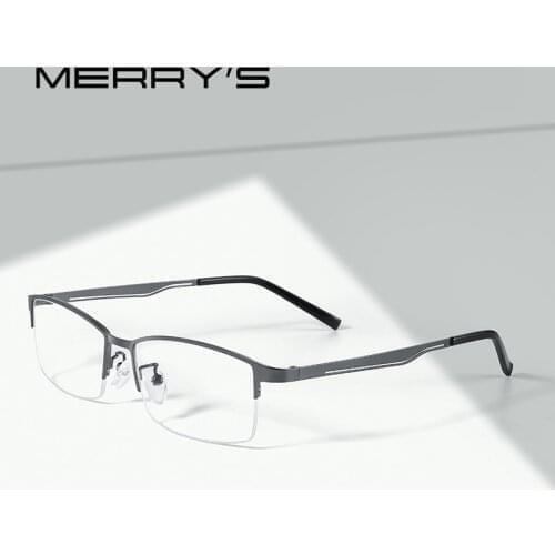 MERRYS DESIGN Men Pure Titanium Glasses Frame Business Style Male Square Ultralight Eye Myopia Prescription Business Style S2322