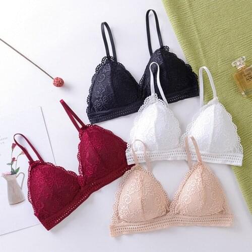 Fashion Seamless Brassieres For Women Lace Underwear Sexy Push Up Bra Deep V Wireless Bralette Soft Thin Lingerie Crop Tops Bras
