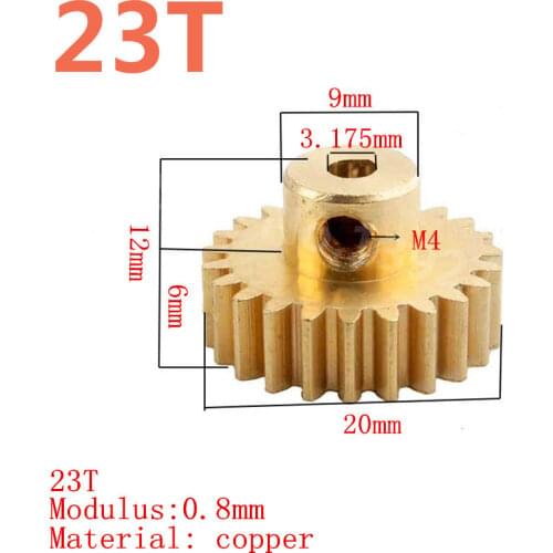 11173 Motor Gear 23T Metal Brass Pinion Copper HSP Parts For 1/10 Electric RC Drift Car Flying Fish Hobby Baja Himoto