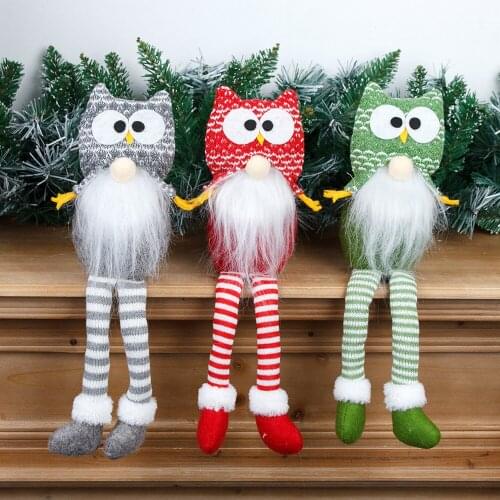 Cartoon White Beard Owl Doll Plush Toys Ornaments New Christmas Thanksgiving Decorations Cloth Handicrafts Home Furnishings