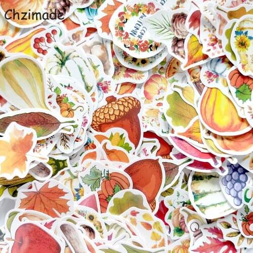 Chzimade Thanksgiving Pumpkin Fruit Scrapbooking Sticker Junk Journal Skateboard Phone Refrigerator Diy Handmade Crafts