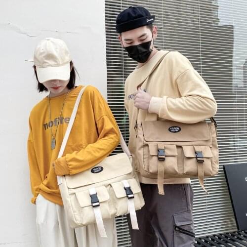 Nylon Waterproof Schoolbag College Student Messenger Bag Travel Crossbody Bag Satchel School Bags For Teenager Girls Boys 2021