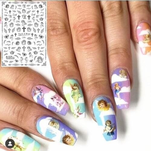 Newest mg-183-2 angle designs 3d nail art sticker decal STAMP nail decal accessories