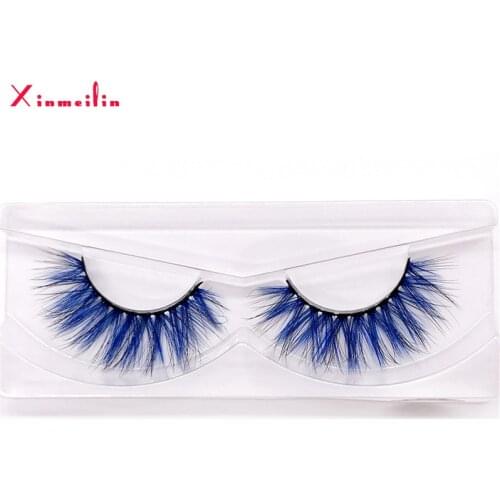 New 9D faux mink color lashes wholesale natural long fluffy individual dramatic colorful false eyelashes Makeup Extension Tools