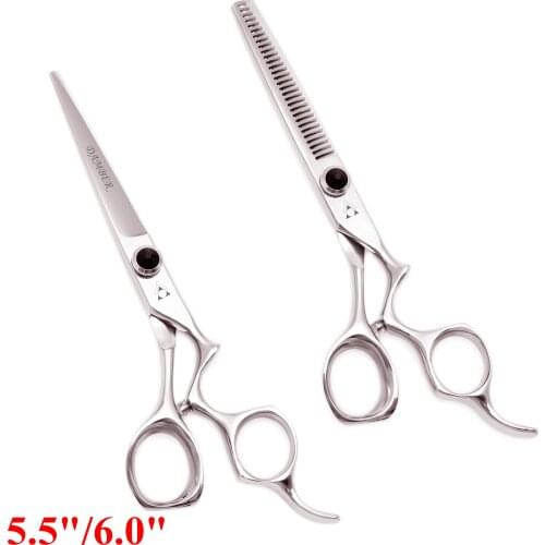 5.5 6.0 Hair Cutting Thinning Scissors Professional High Quality Barber Scissors Hairdressing Scissors 440c Japanese Steel 9016