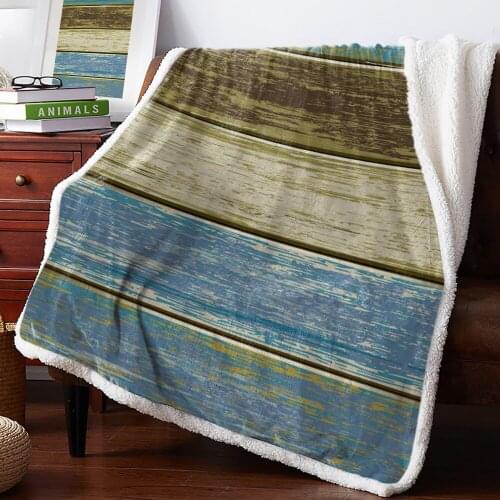 Retro Wood Grain Texture Throw Blanket Print Soft Fleece Blanket for Beds Sofa Plush Bedspreads Winter Sheet Cover Home Decor