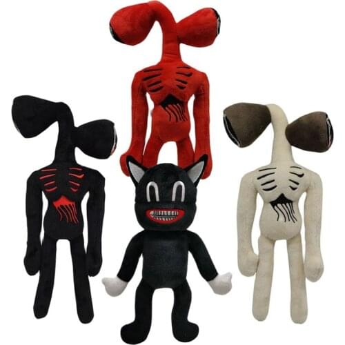 Wholesale 12pcs/lot 35cm Siren Head Plush Toys White Black Sirenhead Stuffed Horror Character Peluches Toys Gifts For Boys