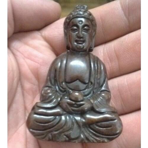 Chinese Handwork Carving Buddha Old Jade Pendant Netsuke Antique Miscellaneous Collection Jade Carving Sakyamuni Buddha Statues