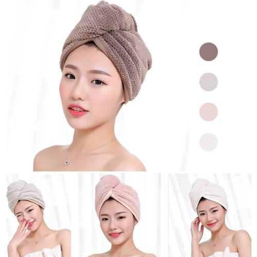 Dry Hair Towel Soft Shower Cap Drying Dryer Twist ​Loop Wrap Towel Absorbent Pineapple Plaid Thick Hair Bath Turban