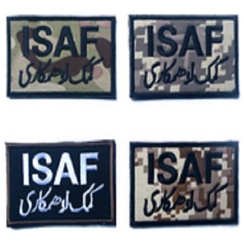 3D Embroidery Armband Loop And Hook ISAF Patch International Security Assistance In Afghanistan Patch Camouflage Clothing Patch