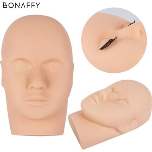 Training False Eyelashe Handmade Practice Silicone Mannequin Model Head for Eyelash Extension Practicing Grafting Eyelashes Tool
