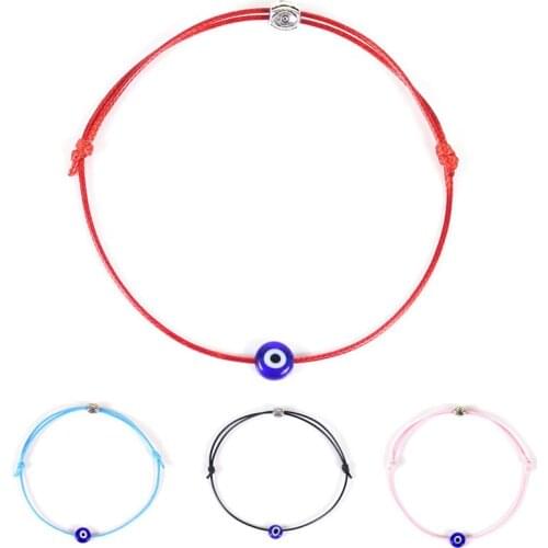 Turkish Lucky Evil Eye Bracelets For Women 6 Colors Handmade Braided Rope Adjustable Lucky Red Bracelet Bulk Jewelry Wholesale