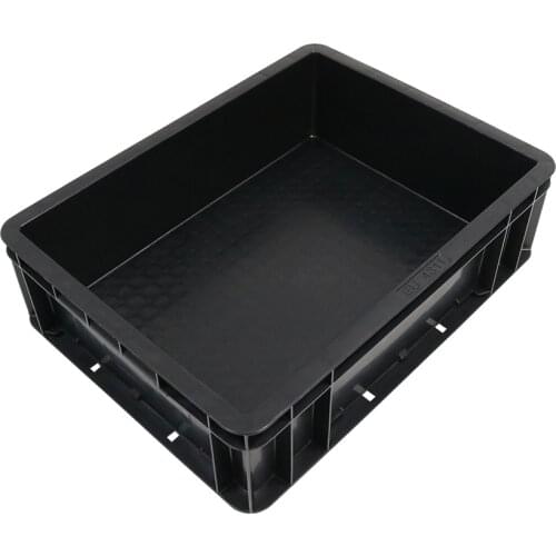 Q-EU4311 400X300X120mm Black ESD EU Storage Tote Box For Electronic Transportation