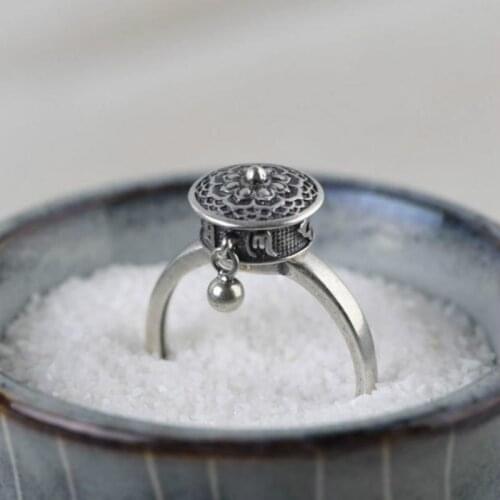Vintage Charm Six-character Mantra Ring Punk Feng Shui Amulet Lucky Rings Mens Womens Fashion Buddhist Jewelry Gifts