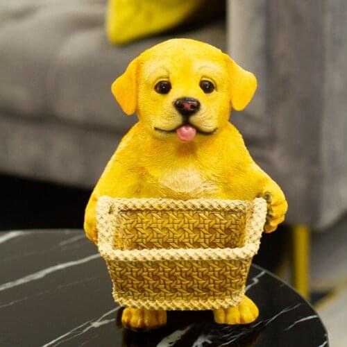WEILEAD Resin Creative Dog Storage Figurines For Interior Modern Cute Labrador Home Decoration Accessories Snacks Key Placement
