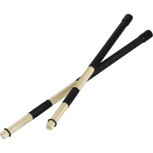 1 Pair Wooden Drum Rod Brushes Drumsticks for Cajon Jazz Drum Accessory, Black