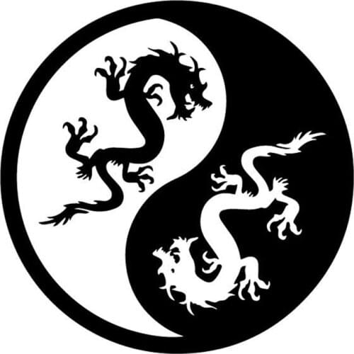 16.1CM*16.1CM Dragon Creative Taiji Pattern Decorate Car Trunk Car Sticker Vinyl Decal