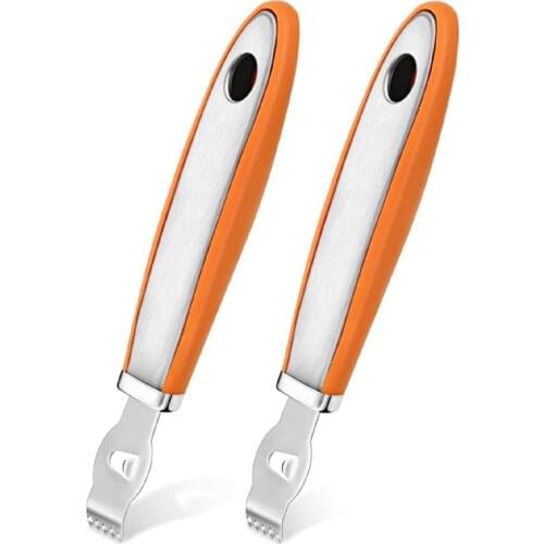 2 Pcs Stainless Steel Lemon Grater Orange Citrus Peeler Tool With Channel Knife And Hanging Kitchen Peeler Tool