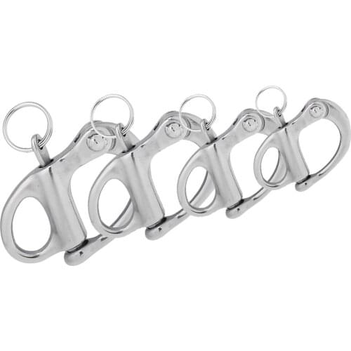 4 Piece Durable Stainless Steel Fixed Bail Quick Release Snap Shackle for Kayak Sailboat Yacht Sailing Hardware