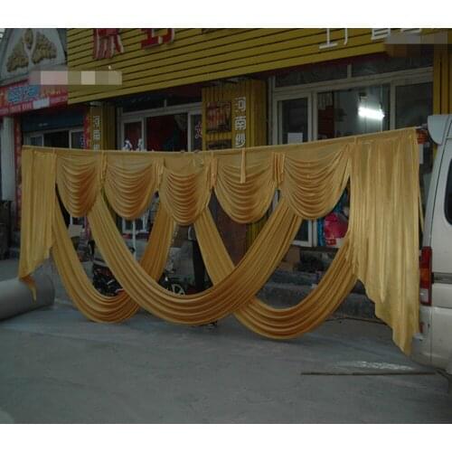 6 meter long wedding swags for wedding backdrop drapery event party decoration ice silk fabric background curtain swags