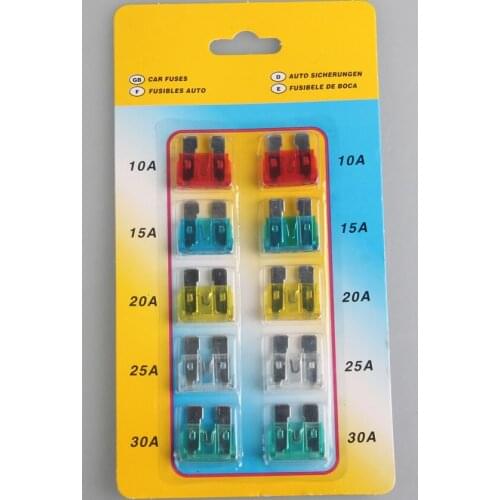 Car fuse 10-30A stylish wiper fuse box piece, durable zinc alloy safety insurance plug-in xenon lamp fuse